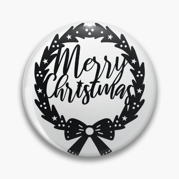 Item preview, Merry Christmas Black and White Christmas Wreath designed and sold by daisyandlime.