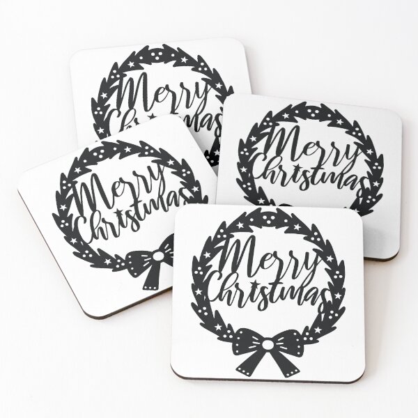 Item preview, Merry Christmas Black and White Christmas Wreath designed and sold by daisyandlime.