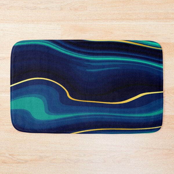 Item preview, Abstract duotone black and turquoise liquid marble texture  designed and sold by TheSkullArmy.