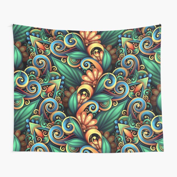 Copy of tracery pattern doodle colorful, psychedelic lover Tapestry