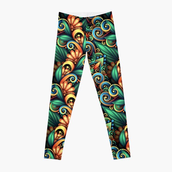 Copy of tracery pattern doodle colorful, psychedelic lover Leggings