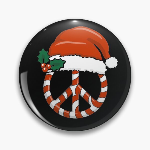 Item preview, Christmas Peace Sign Candy Cane Symbol In Santa hat and Millstone  designed and sold by alenaz.