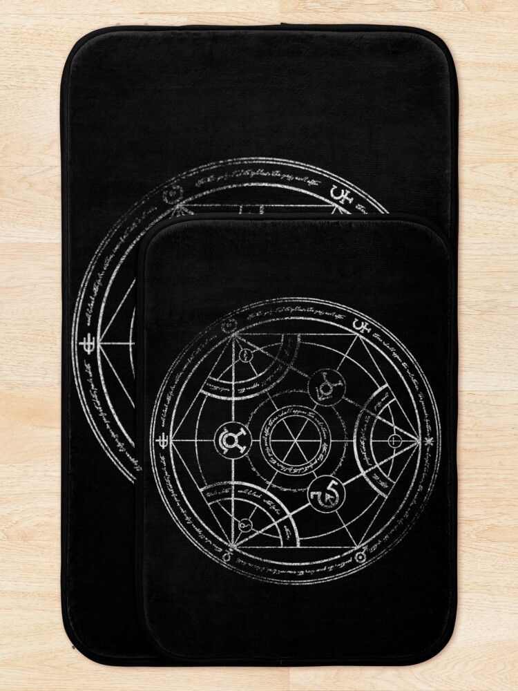 Alternate view of Human transmutation circle - chalk Bath Mat