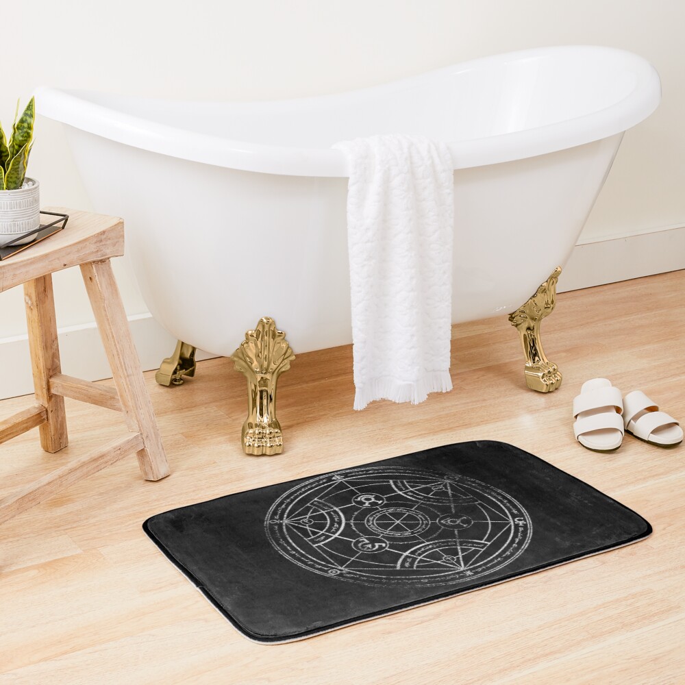 Human transmutation circle - chalk Bath Mat