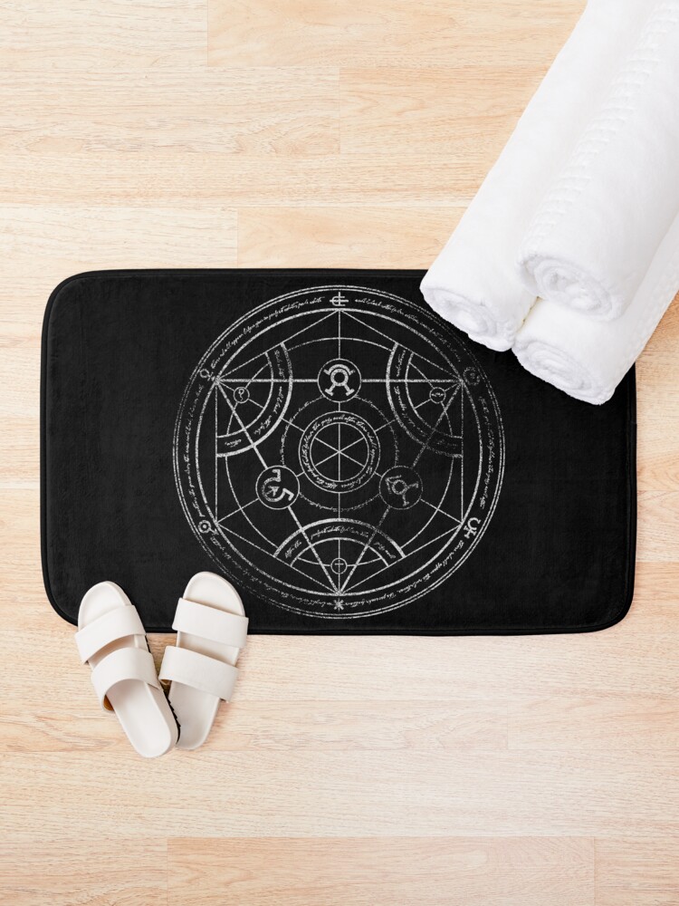 Alternate view of Human transmutation circle - chalk Bath Mat