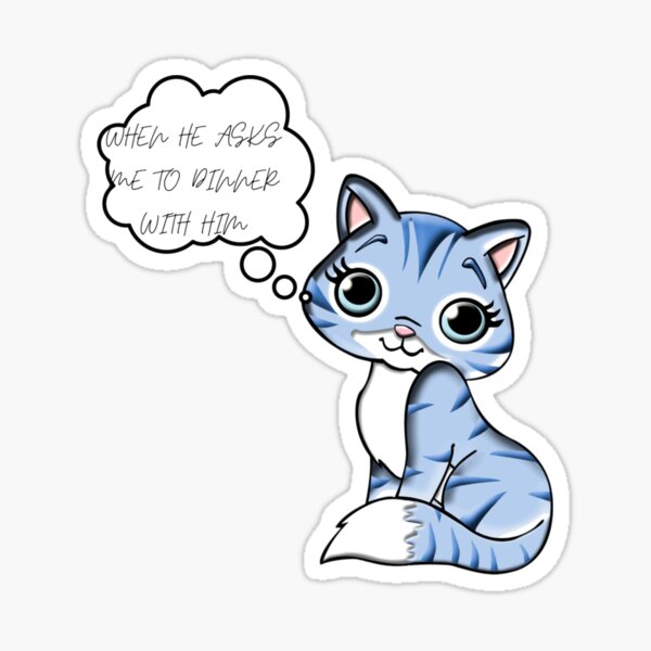 Cute Shy Cat Stickers for Sale | Redbubble