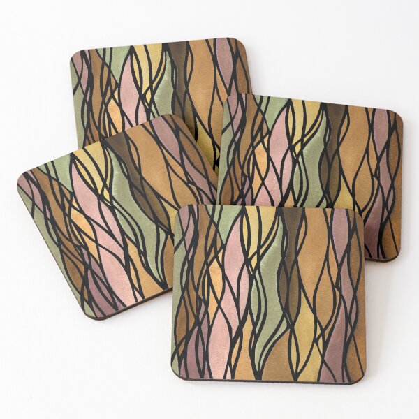 Aperçu de l'œuvre Tapisserie Marron Beige Marche Vagues Aquarelle Batik Style I créée et vendue par Irina Sztukowski.