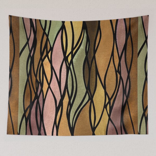 Item preview, Brown Beige Tapestry Tread Waves Watercolor Batik Style I designed and sold by Irina Sztukowski.