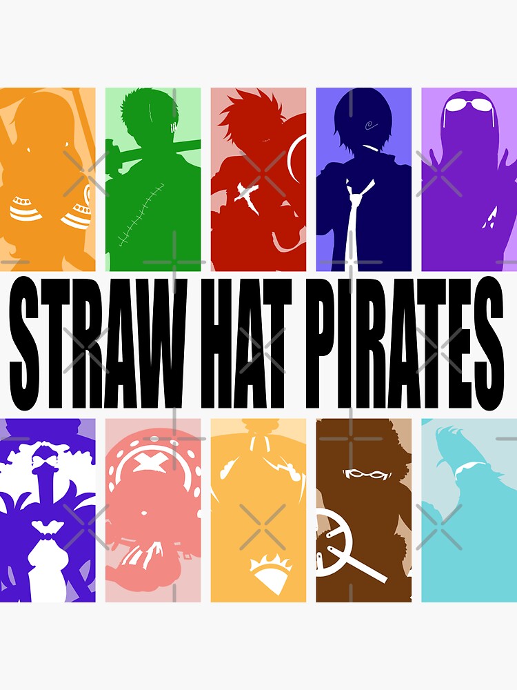 "Straw Hat Pirates Silhouettes" Sticker for Sale by Redbubble