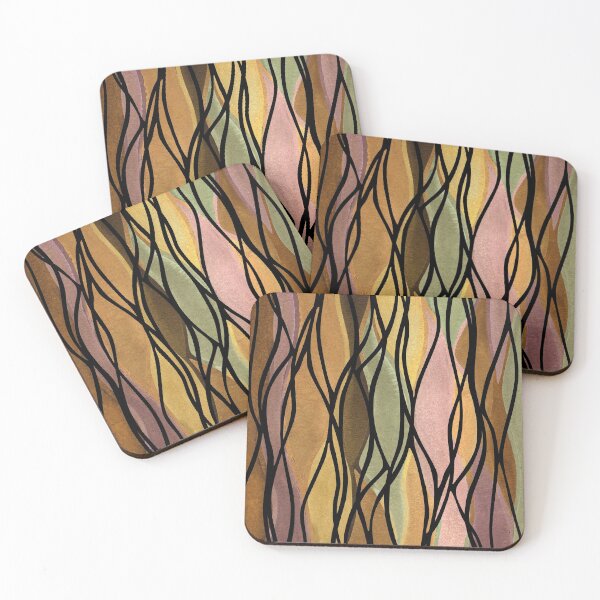 Aperçu de l'œuvre Tapisserie Tapisserie Beige Marron Vagues Aquarelle Batik Style II créée et vendue par Irina Sztukowski.