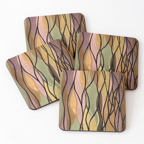 Aperçu de l'œuvre Tapisserie Tapisserie Beige Marron Vagues Aquarelle Batik Style III créée et vendue par Irina Sztukowski.