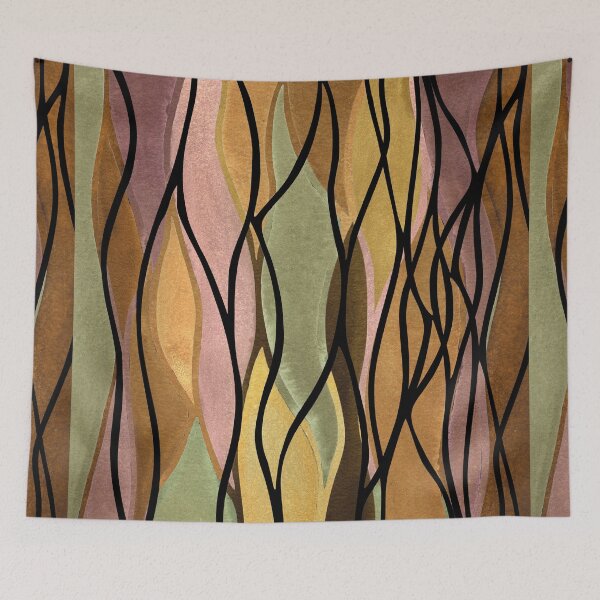 Item preview, Brown Beige Tapestry Tread Waves Watercolor Batik Style III designed and sold by Irina Sztukowski.