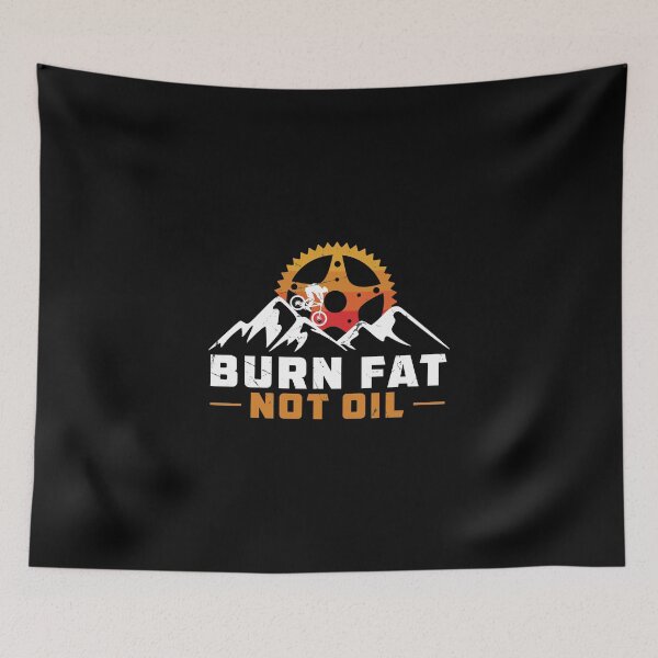Item preview, Burn Fat Not Oil Mountain Bike MTB Sunset Climate Change designed and sold by StrongShirts.