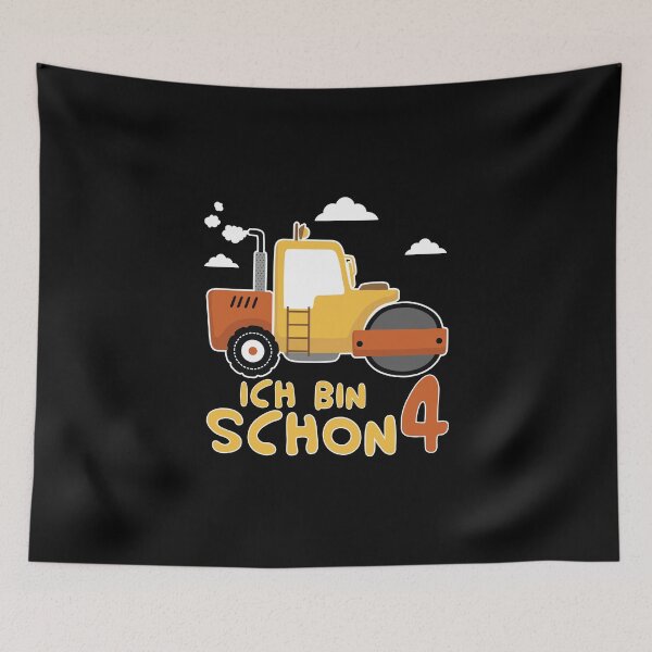 Item preview, Children's road roller 4th birthday boy 4 years asphalt roller designed and sold by StrongShirts.