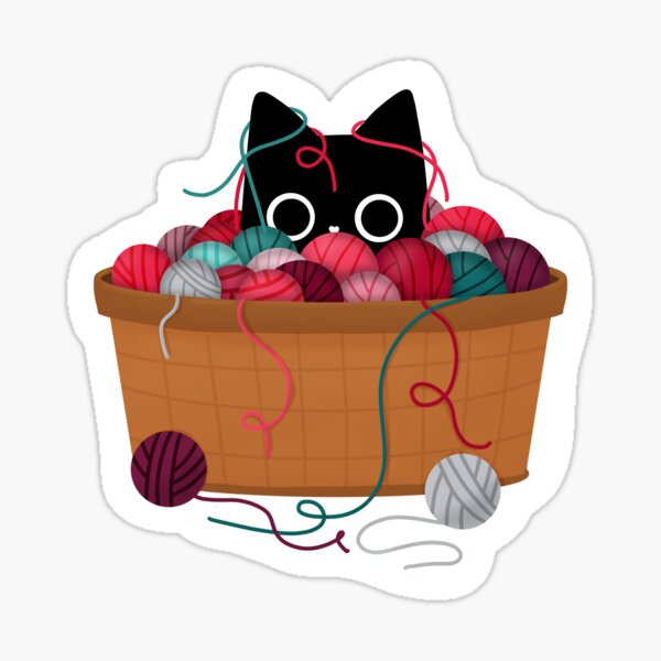 Artikel-Vorschau von Schwarze Katze im Garnkorb, designt und verkauft von Stephanie McRae.