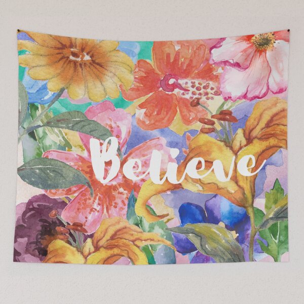 Item preview, Believe-Encouragement Quote watercolor designed and sold by BronikowskiART.
