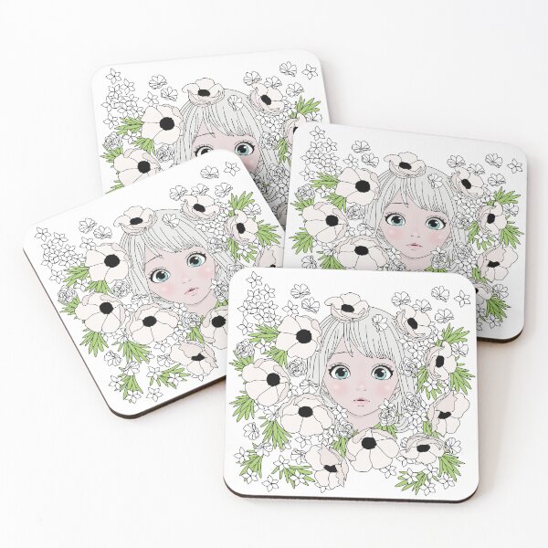Item preview, Girl in the flower frame designed and sold by colorsofcherry.