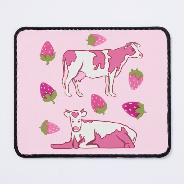 Item preview, Strawberry Milk Cow - Pink and White Animal Illustration Pattern designed and sold by TheRainbowRoom.