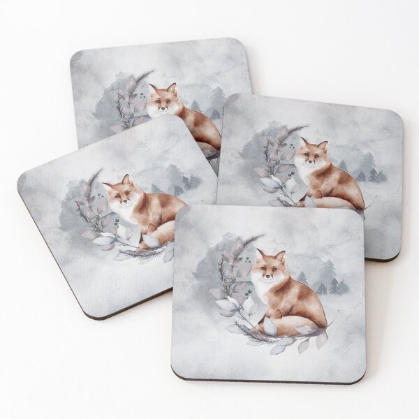 Item preview, Fox with Garland White Christmas: Happy Holidays designed and sold by OutofFocusShop.