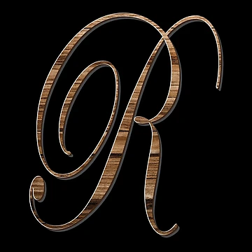 Artwork thumbnail, Precision Wood Script Monogram Letter - R Small by HananDesign13