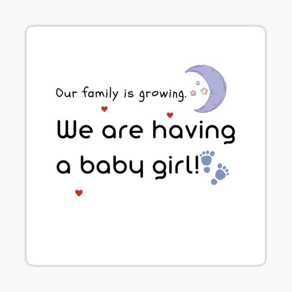 we-are-having-a-baby-girl-sticker-for-sale-by-uruboyevnazira-redbubble