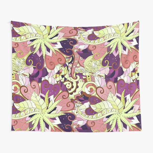 tracery pattern doodle colorful, psychedelic lover Tapestry