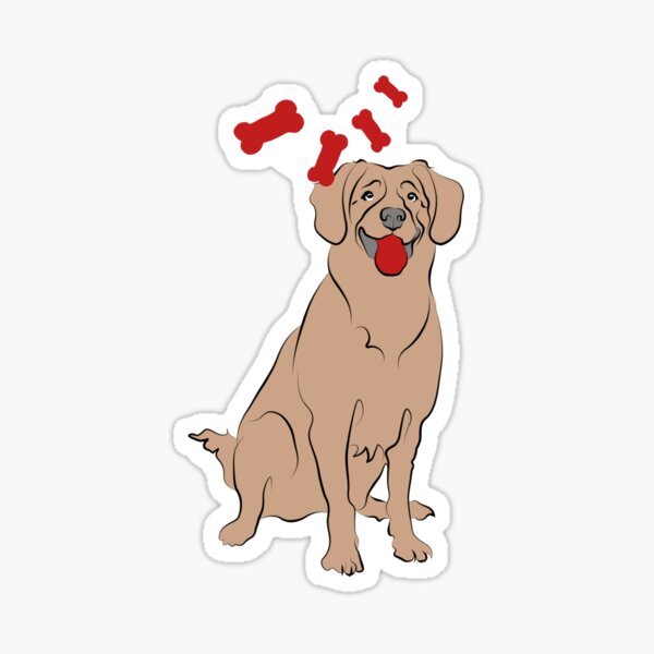 Happy dog with treats, by Karen Little of Littleviews ... (good for Baby and Kids, too!) Sticker