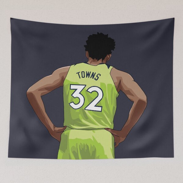 Item preview, Karl-Anthony Towns Vector Back Green Qiangy designed and sold by qiangdade.