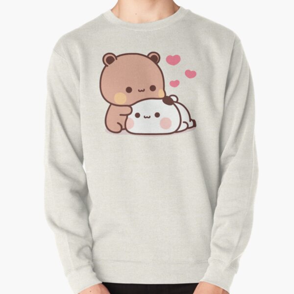 Panda And Brownie Bear Couple  Pullover Sweatshirt