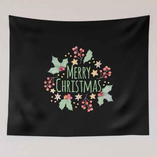 Item preview, Merry Christmas GreenText and Watercolor designed and sold by amazingjoy.