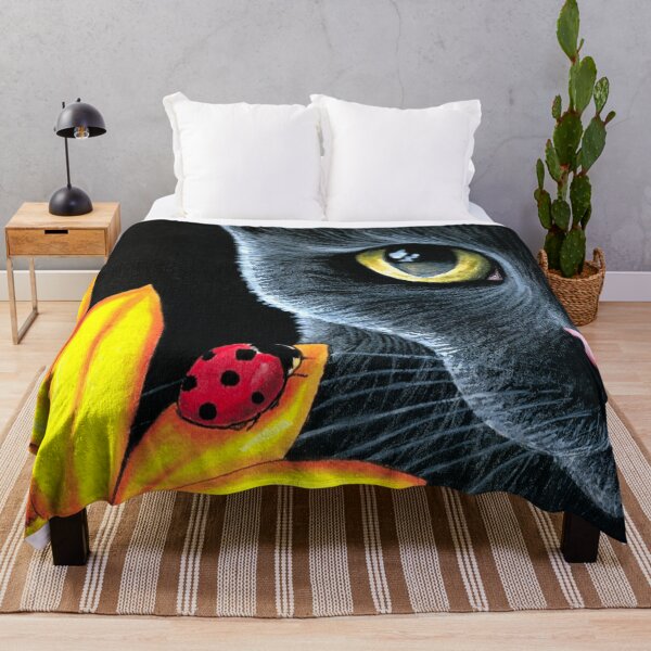 Item preview, Black Cat with ladybug 510 designed and sold by artbylucie.