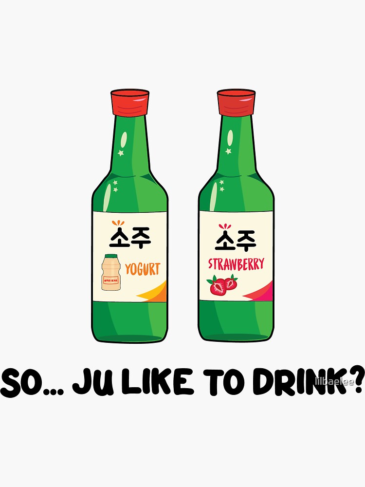 "Soju like to drink? Soju Illustration" Sticker for Sale by lilbaelee