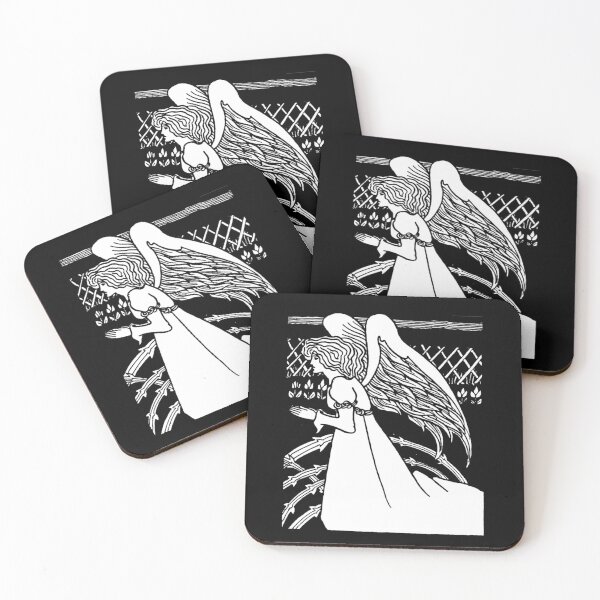 Item preview, Aubrey Beardsley Christmas Angel Black designed and sold by Pixelchicken.