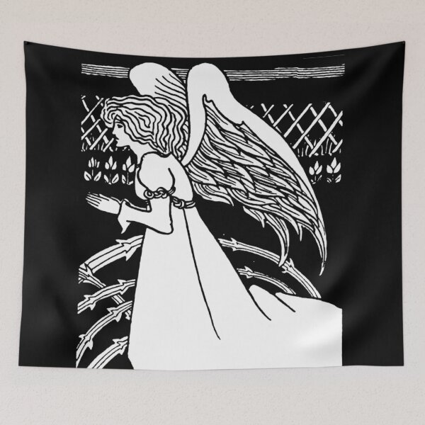 Item preview, Aubrey Beardsley Christmas Angel Black designed and sold by Pixelchicken.
