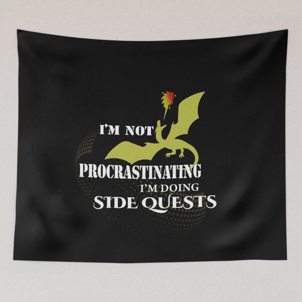 Item preview, Im Not Procrastinating Im Doing Side Quests Funny RPG Gamer Dragons  designed and sold by Theparticular.