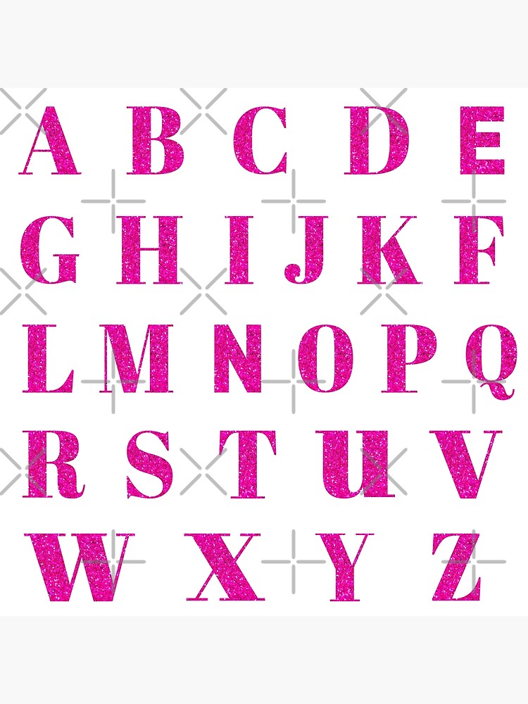 "Pink glitter alphabet letter pack" Poster for Sale by ArkPrintDesign