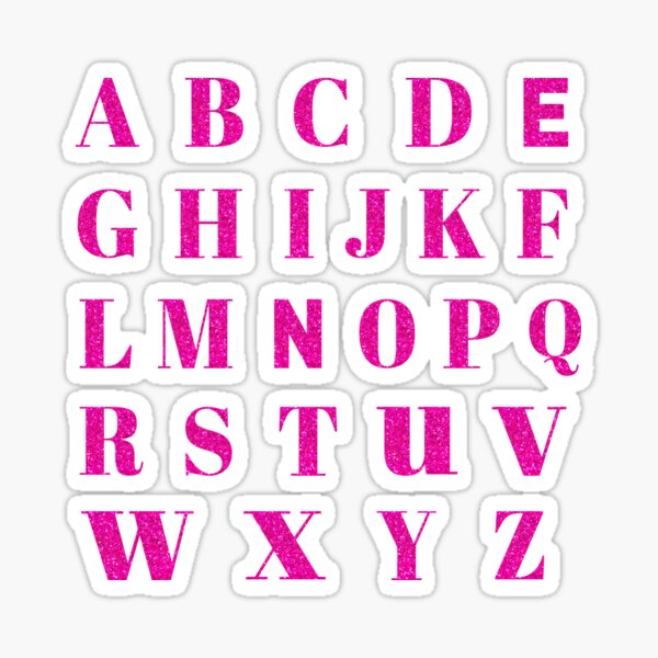 Pink glitter alphabet letter pack Photographic Print for Sale by  ArkPrintDesign