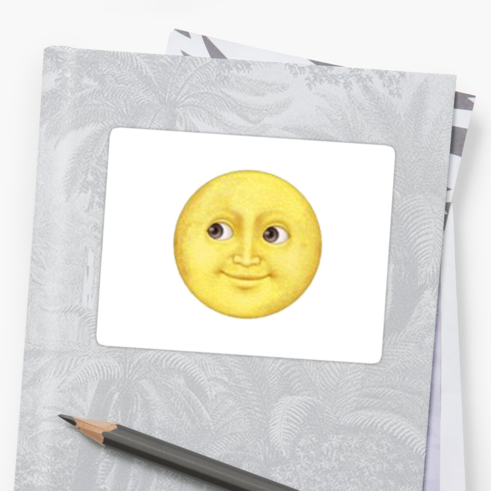 Yellow Moon Face Emoji Stickers By Dennisnewsome Redbubble 2897