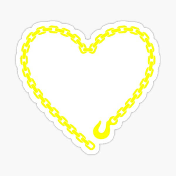 Tow Truck Driver Heart Yellow Tow Hook Chain Towing gift Sticker