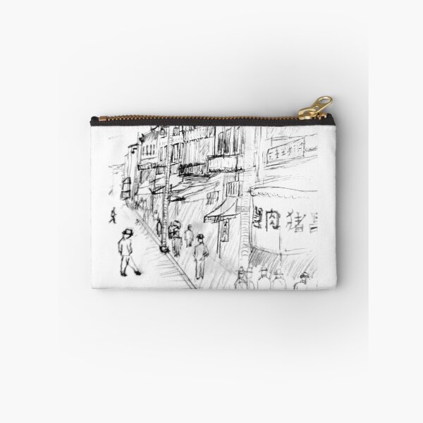 Item preview, Sketch of bw image of san diego chinatown in 1900s designed and sold by OcasionlSnkrddl.
