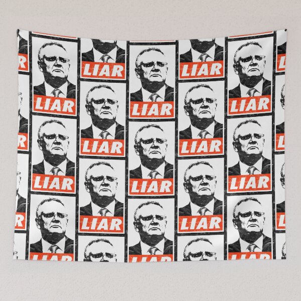 Item preview, Scott Morrison Liar (White Worn Look) designed and sold by politicalamity.