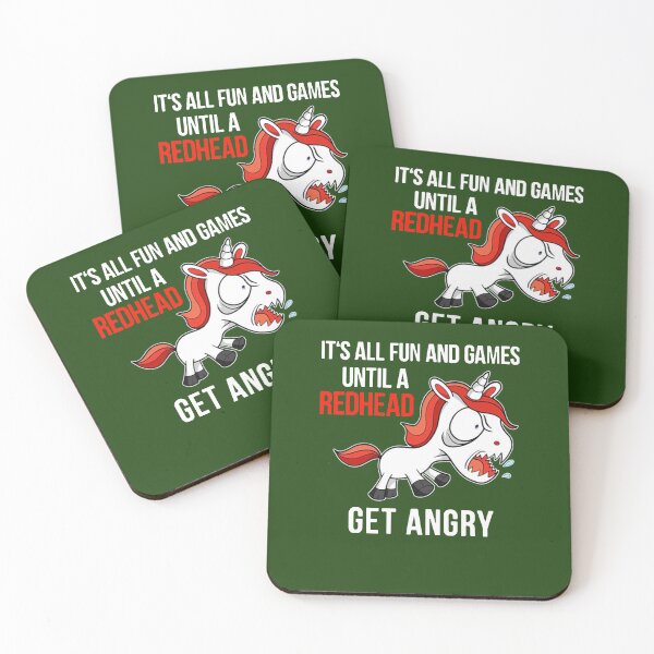 Item preview, Funny Unicorn It’s All Fun And Games Until A Redhead Get Angry designed and sold by Honasbb992.