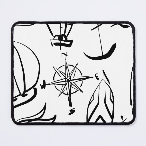 Item preview, b’n’w sailboats designed and sold by NitArtCafe.