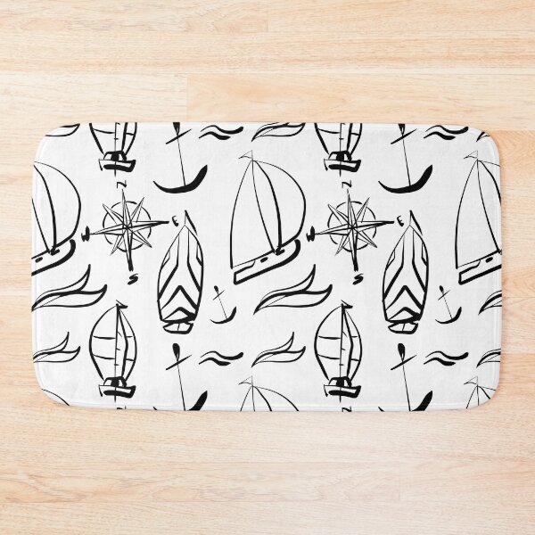 Item preview, b’n’w sailboats designed and sold by NitArtCafe.
