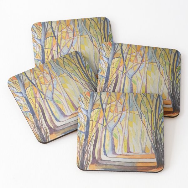 Item preview, Abstract autumnal woodland watercolour scene designed and sold by esvb.