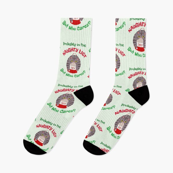 Item preview, Probably on the naughty list-Grumpy Christmas Cat-Sarcastic Funny Xmas designed and sold by Spiritualish.