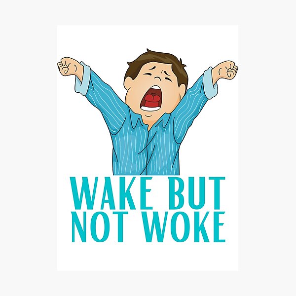 Item preview, wake but not woke Stickers designed and sold by NIKENchop.