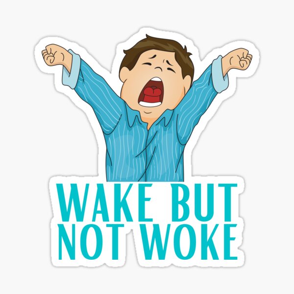 Item preview, wake but not woke Stickers designed and sold by NIKENchop.