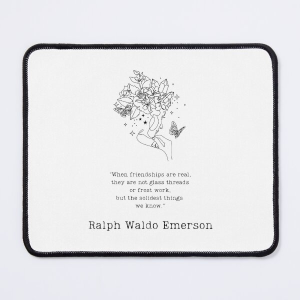Item preview, "When friendships are real" - R.W. Emerson quote designed and sold by BookberryGarden.