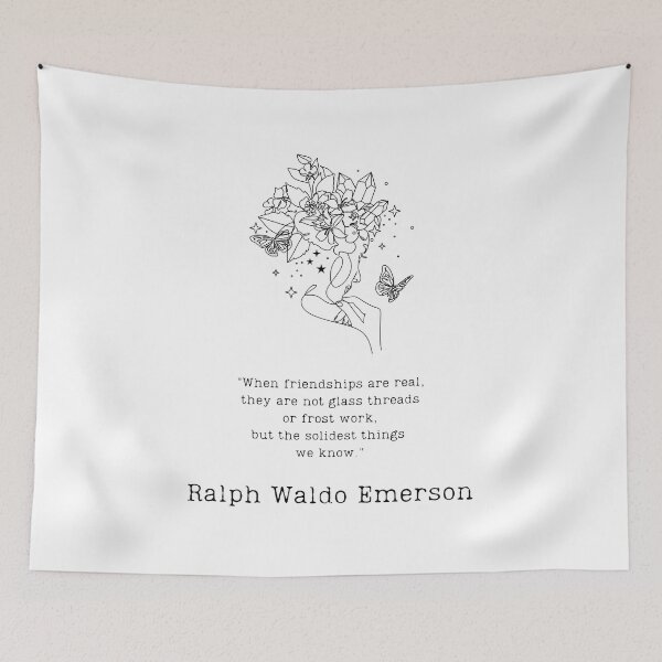Item preview, "When friendships are real" - R.W. Emerson quote designed and sold by BookberryGarden.